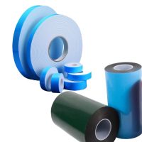 600mm x 2mm x 50m Double Sided Polyethylene White Foam Tape with blue filmic liner MS4 Mount