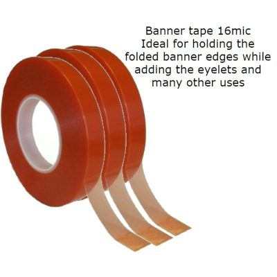 25mm x 50m High Performance 25mm x 50m Self Adhesive Double Sided Sign Banner Hemming Tape16 micron - Image 2