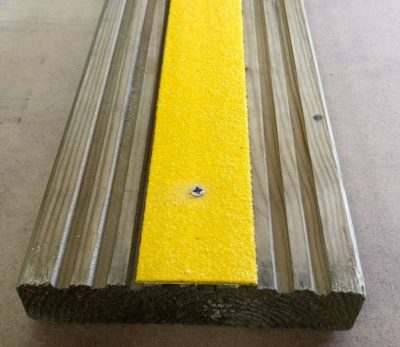 50mm Wide x 1.2metres Long Anti Slip GRP Decking Strip Yellow