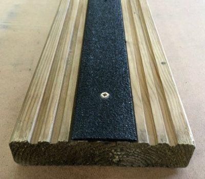 50mm Wide x 1m Anti Slip GRP Decking Strip Black