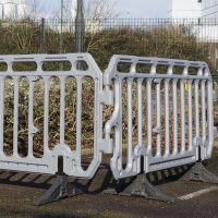 TRAFFIC-LINE Crowd Barrier HDPE grey W2000 x H1100 x D50 mm 360° swivel feet