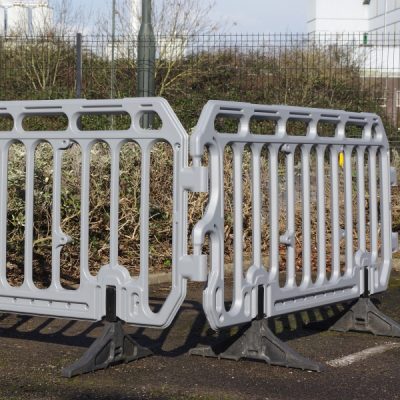 TRAFFIC-LINE Crowd Barrier HDPE grey W2000 x H1100 x D50 mm 360° swivel feet