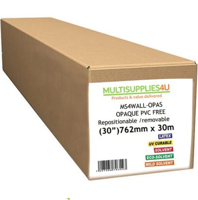 762mm(30") x 30m MS4WALL Opaque Solvent Self adhesive repositionable Fabric Pvc free