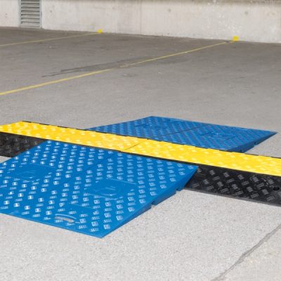 Wheelchair Ramp Set of 2 For Traffic-Line 3 Channel Cable Ramp Blue 744 x 880 x 75mm - Image 2