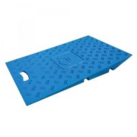 Wheelchair Ramp Set of 2 For Traffic-Line 3 Channel Cable Ramp Blue 744 x 880 x 75mm