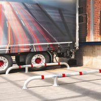 BLACK BULL Truck Wheel Guides Steel Hot Dip Galvanised Red Reflective Bands Supplied in Pairs