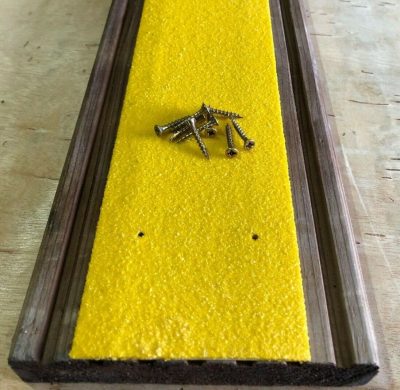 90mm Wide x 1.2m Long Anti Slip GRP Decking Strip Yellow