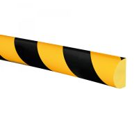 TRAFFIC-LINE SURFACE PROTECTION -1,000mm LENGTHS-SELF ADHESIVE-SEMI-CIRCULAR 40/28-YELLOW/BLACK