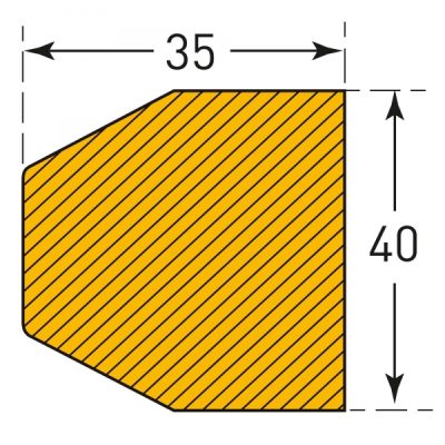 TRAFFIC-LINE SURFACE PROTECTION-1,000mm LENGTHS-SELF ADHESIVE-TRAPEZE 40/35-YELLOW/BLACK - Image 3