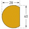 TRAFFIC-LINE SURFACE PROTECTION -1,000mm LENGTHS-SELF ADHESIVE-SEMI-CIRCULAR 40/28-YELLOW/BLACK - Image 3