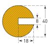 TRAFFIC-LINE PROFILE PROTECTION -1,000mm LENGTHS-SEMI-CIRCULAR 40/40/8-YELLOW/BLACK - Image 3
