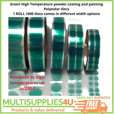 25mm x 1000 dots Green High Temperature powder coating and painting Polyester discs - Image 2