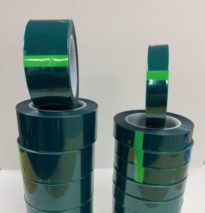 6.5mm x 66m Green High Temperature powder coating and painting Polyester tape