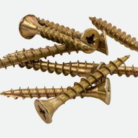 GRP Fixing Screws R2 CSK Cutter Screw 4.0 x 25mm Gold Bright Zink Plate (box qty 200)