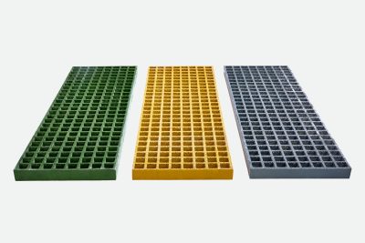 GRP Waffle Boards 996 x 310 x 25mm Sq Grit Top - Yellow (Sold in Pairs) - Image 2