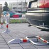 COMMANDER Drop Down Frame Post Galvanised Finish with Red Reflective Bands Surface Fix - Image 4