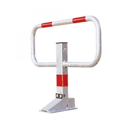 COMMANDER Drop Down Frame Post Galvanised and Painted White with Red Reflective Bands Surface Fix - Image 2