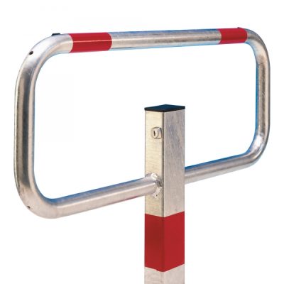 COMMANDER Drop Down Frame Post Galvanised Finish with Red Reflective Bands Surface Fix - Image 5