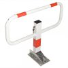 COMMANDER Drop Down Frame Post Galvanised and Painted White with Red Reflective Bands Surface Fix