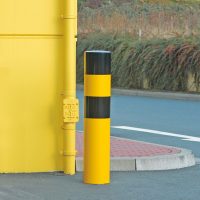 BLACK BULL Heavy Duty Bollard Type XL 194mmØ x 1,600mmH (400 U/Grnd.) Hot Dip Galvanised + Powder Coated Yellow/Black