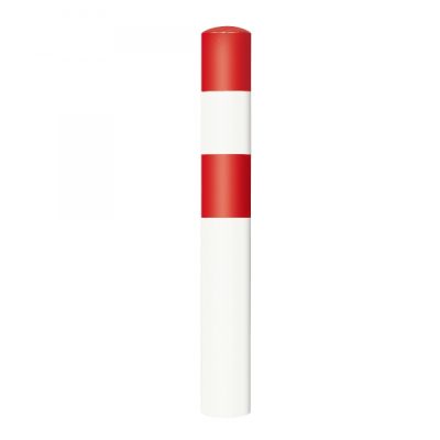 BLACK BULL Heavy Duty Bollard Type L 159mmØ x 1,600mmH(400 U/Grnd.) Hot Dip Galvanised + Powder Coated Red/White - Image 2