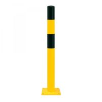 BLACK BULL heavy-duty bollard S Steel 3.6mm D159 H1200mm for screw anchoring yellow/black plastic coated