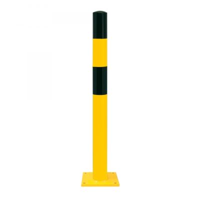 BLACK BULL heavy-duty bollard S Steel 3.6mm D159 H1200mm for screw anchoring yellow/black plastic coated