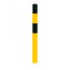 BLACK BULL heavy duty bollard type S Steel 3.6mm D 90 H1200(+400)mm for embedding in concrete yellow/black plastic coated