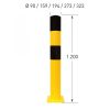 BLACK BULL heavy duty bollard L Steel 4.5mm D159 H1200mm for screw anchoring yellow/black plastic coated - Image 2