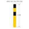 BLACK BULL Heavy Duty Bollard Type L 159mmØ x 1,600mmH(400 U/Grnd.) Hot Dip Galvanised + Powder Coated Yellow/Black - Image 3