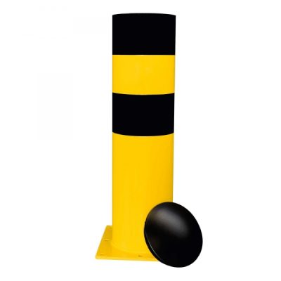 BLACK BULL Heavy Duty Bollard Type 3XL 323mmØ x 1,200mmH Hot Dip Galvanised + Powder Coated Yellow/Black