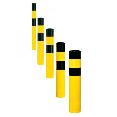 BLACK BULL Heavy Duty Bollard Type L 159mmØ x 1,600mmH(400 U/Grnd.) Hot Dip Galvanised + Powder Coated Yellow/Black - Image 2