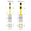 BLACK BULL heavy duty bollard L Steel 4.5mm D159 H1200mm for screw anchoring yellow/black plastic coated - Image 4