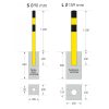 BLACK BULL Heavy Duty Bollard Type L 159mmØ x 1,600mmH(400 U/Grnd.) Hot Dip Galvanised + Powder Coated Yellow/Black - Image 4