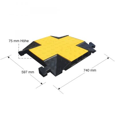 TRAFFIC-LINE Cable Protection Ramp 3 Channel Cross Over Section Black/Yellow - Image 2