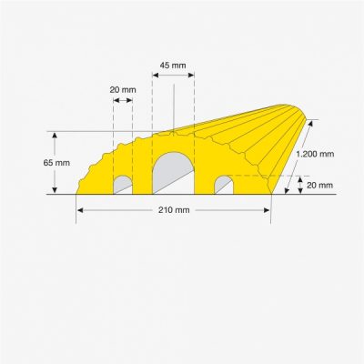TRAFFIC-LINE Cable/Hose Protection Ramp Small 1,200mmL Black - Image 3