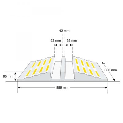 TRAFFIC-LINE Hose/Cable Ramp - Accommodates 2 x 75mm dia Cables/Hoses - Image 2