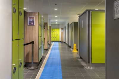 Kumfi Step swimming pool locker room surrounds 60cm x 15m roll Reed Green - Image 5