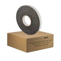 Single Sided Black PE Foam Tape 10mm x 2mm x 15m PK of 20 rolls