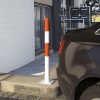 TRAFFIC-LINE Self-righting Barrier Post 76mm diam x 1,000mmH SURFACE FIX red/white - Image 3