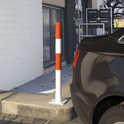 TRAFFIC-LINE Self-righting Barrier Post 76mm diam x 1,000mmH SURFACE FIX red/white - Image 3