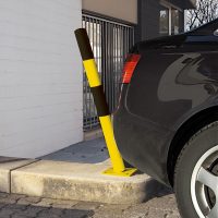 TRAFFIC-LINE Self-righting Barrier Post 76mm diam x 1,000mmH SURFACE FIX black/yellow