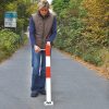 CONTROLLER B Drop Down Post 70 x70mm 1,000mmH for screw anchoring Fixing Galvanised + Powder Coated Red/White
