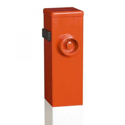 CONTROLLER B Drop Down Post 70 x70mm 1,000mmH for screw anchoring Fixing Galvanised + Powder Coated Red/White - Image 4