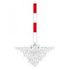 CONTROLLER A Drop Down Post 70 x70mm 1,000mmH for screw anchoring with base plate Galvanised + Powder Coated Red/White - Image 2