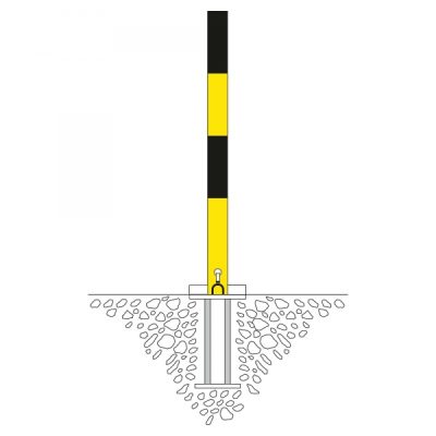 CONTROLLER B Drop Down Post 70 x70mm 1,000mmH for screw anchoring Fixing Galvanised + Powder Coated Red/White - Image 5