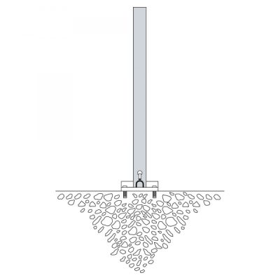 CONTROLLER A Drop Down Post 70 x70mm 1,000mm H - for screw anchoring with base plate Galvanised Finish - Image 2