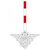 CONTROLLER B Drop Down Post 70 x70mm 1,000mmH for screw anchoring Fixing Galvanised + Powder Coated Red/White - Image 6
