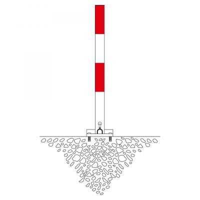 CONTROLLER B Drop Down Post 70 x70mm 1,000mmH for screw anchoring Fixing Galvanised + Powder Coated Red/White - Image 6
