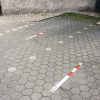COMMANDER PLUS A Flush Fitting Drop Down Post 70 x70mm x1,000mmH Sub-Surface Fixing Galvanised Finish + Powder Coated Red/White - Image 3
